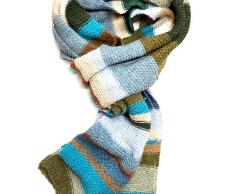 Wol & Co sjaal met ribbels en strepen